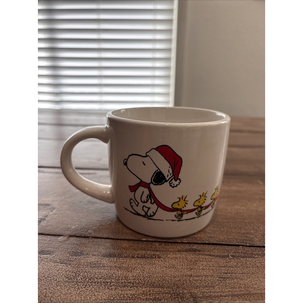 Peanuts Snoopy Woodstock Stoneware‎ Coffee Tea Mug Cup 2021•Christmas•Winter•EUC